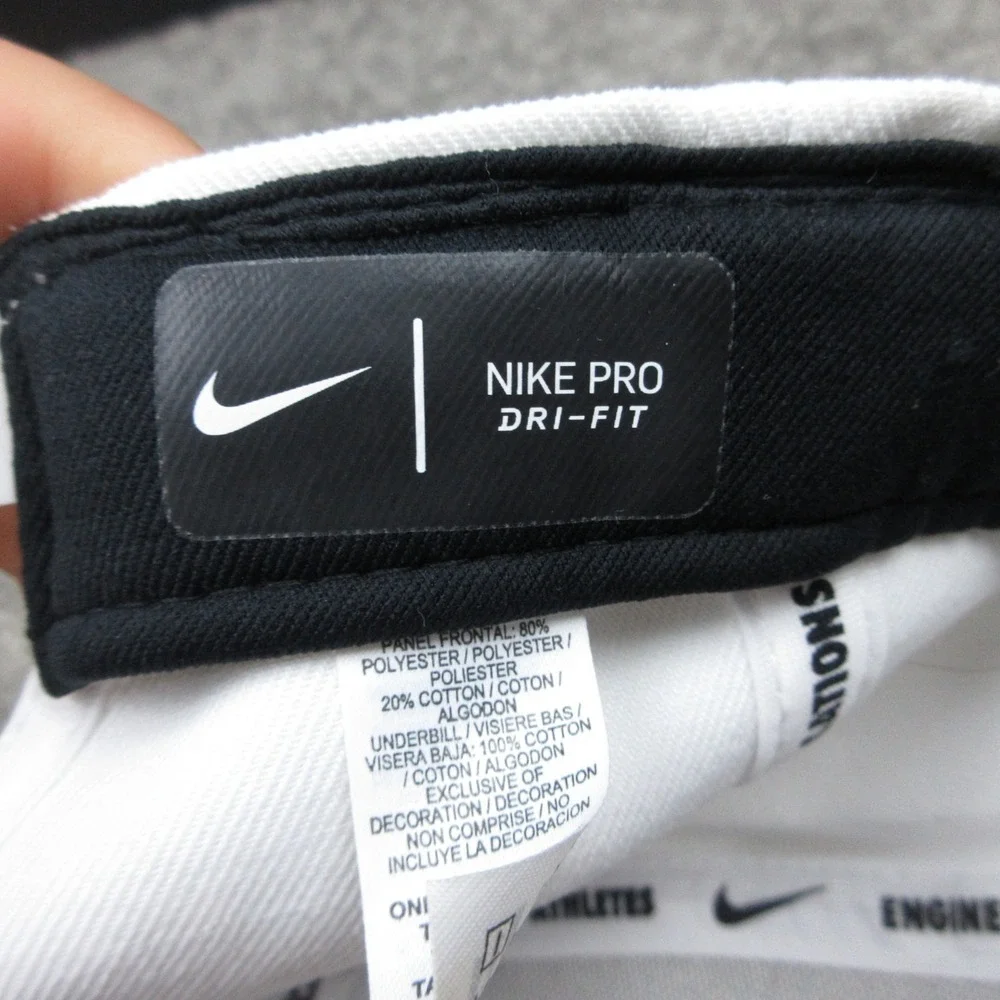 Nike Hat Cap Mens Snap Back White Red Sportswear Pro Drifit Twill Performance